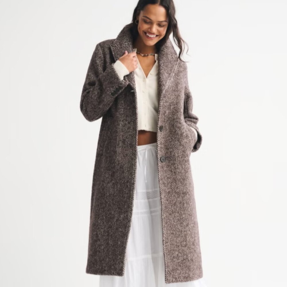 Wool-Blend Tailored Topcoat